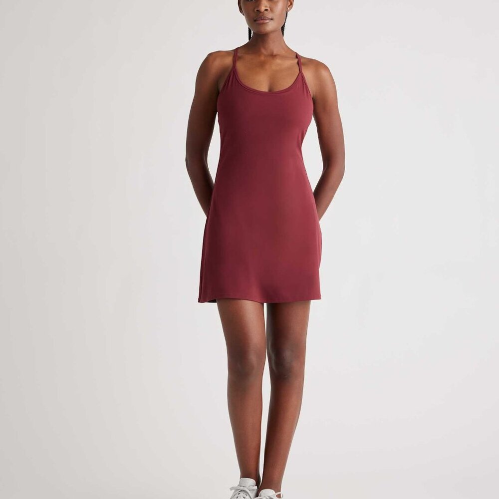 Quince Maroon Red Ultra Form Active Dress